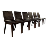 Ensemble de 6 chaises vintage en bois courbées