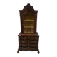 Dutch display cabinet in two parts made of marquetry wood.
