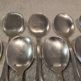 10 silver-plated metal ice scoops, silversmith Saglier Frères, gadroons