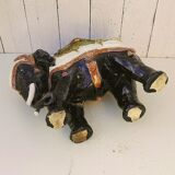 Former majolica slurry elephant planter