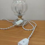 Art Deco glass and brass table lamp