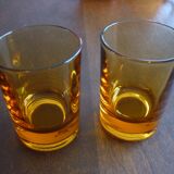 4 vintage Duralex amber glasses