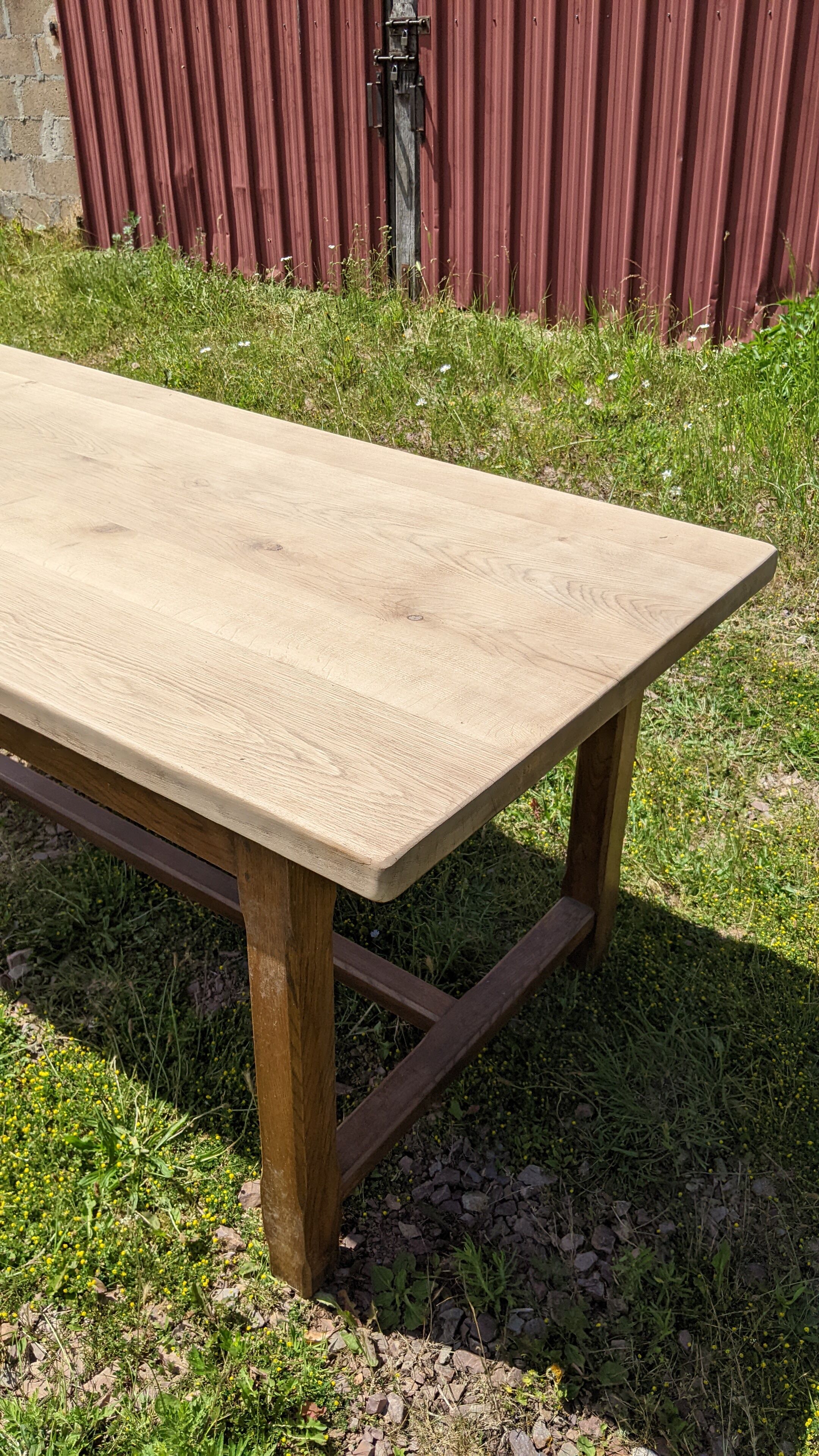 Old farmhouse table in chene circa 1950