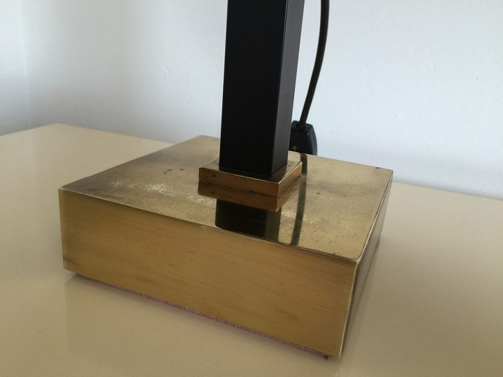 Stylish Brass Table Lamp By Deknudt