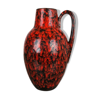 Large Pottery Super Fat Lava Multi-Color 270-38 Vase Made by Scheurich, 1970s