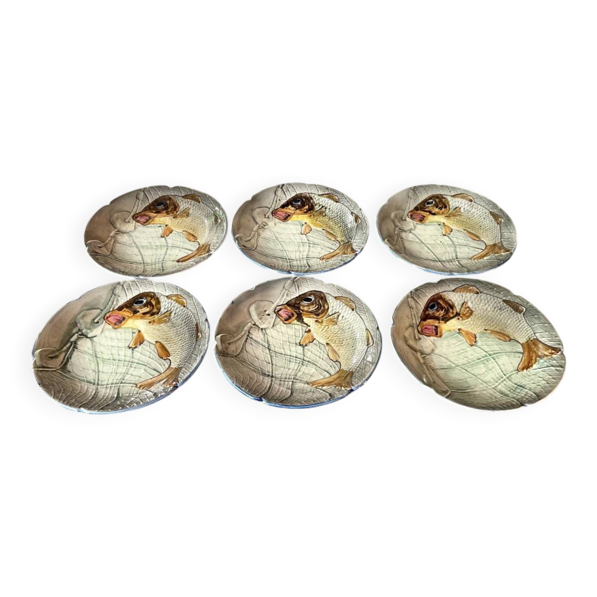 Set of 6 ceramic dinner plates, Spain, 1960s, CH Hispania