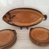 Sarreguemines 12-piece earthenware fish set