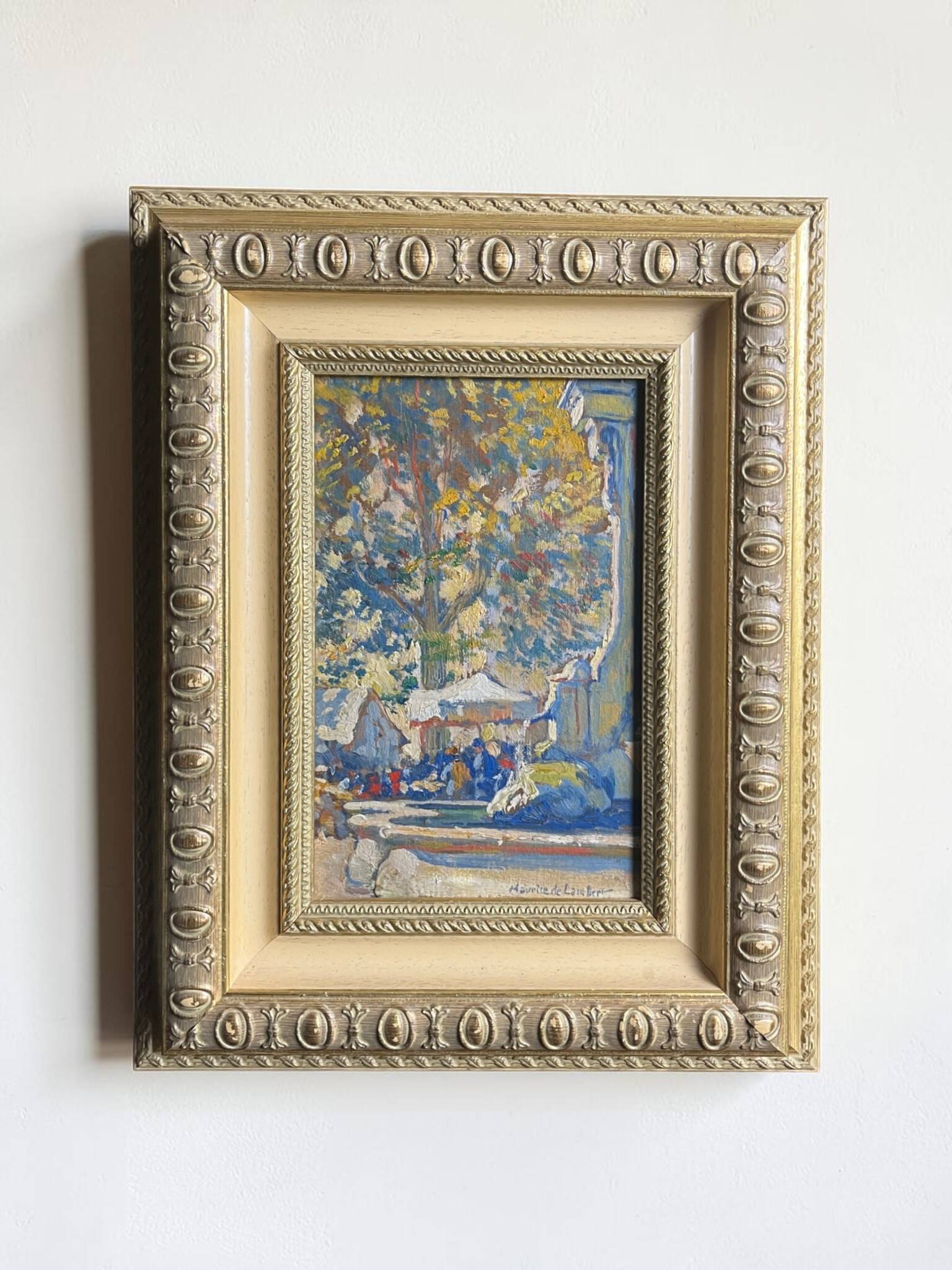 De lambert, oil on panel small format beautiful framing 20th century