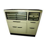 Dentist furniture in metal and black opaline top 1950