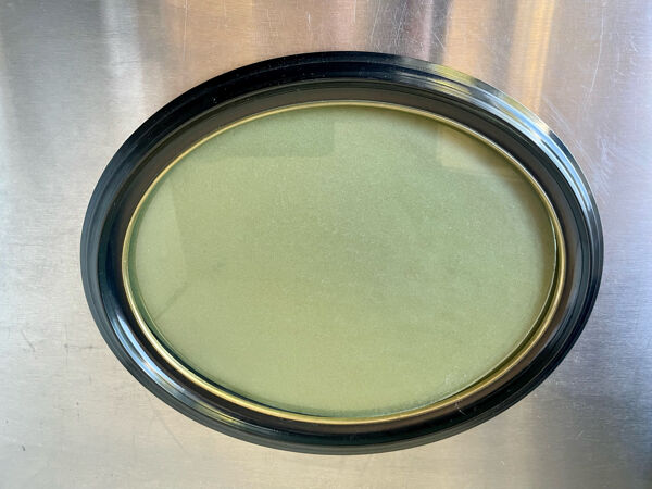 Cadre ovale bakélite noir vintage 29 cm x 23 cm