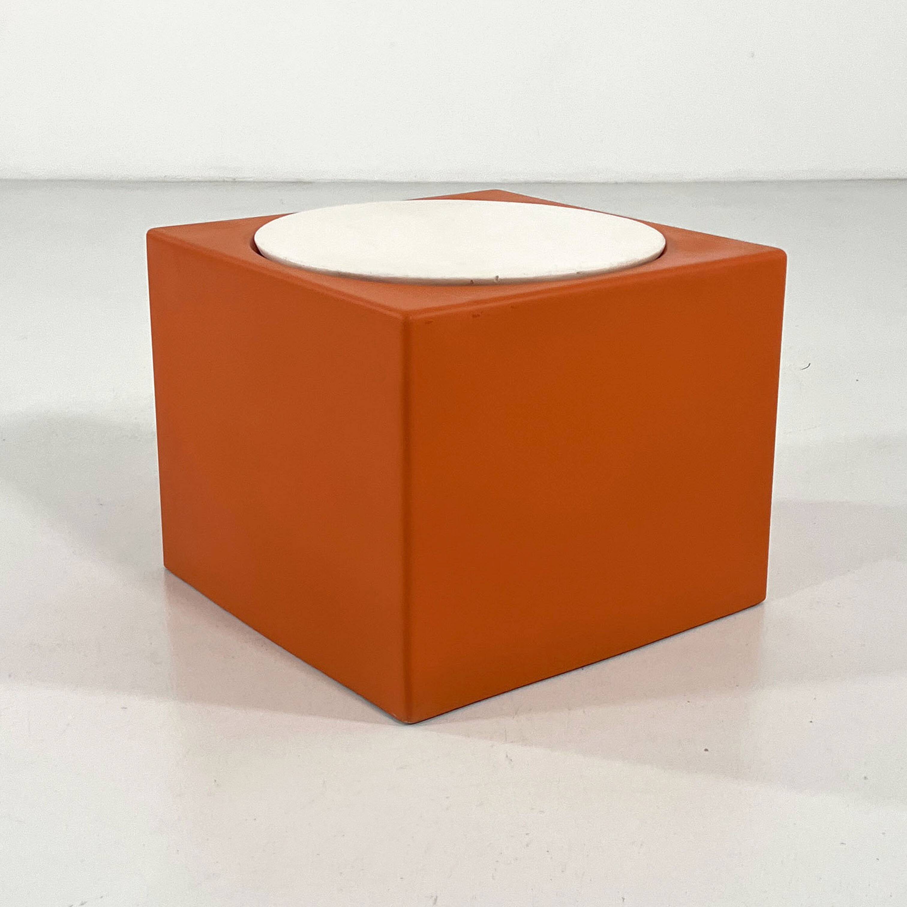 Orange and white stool Il Kubile by MIM Roma, 1970