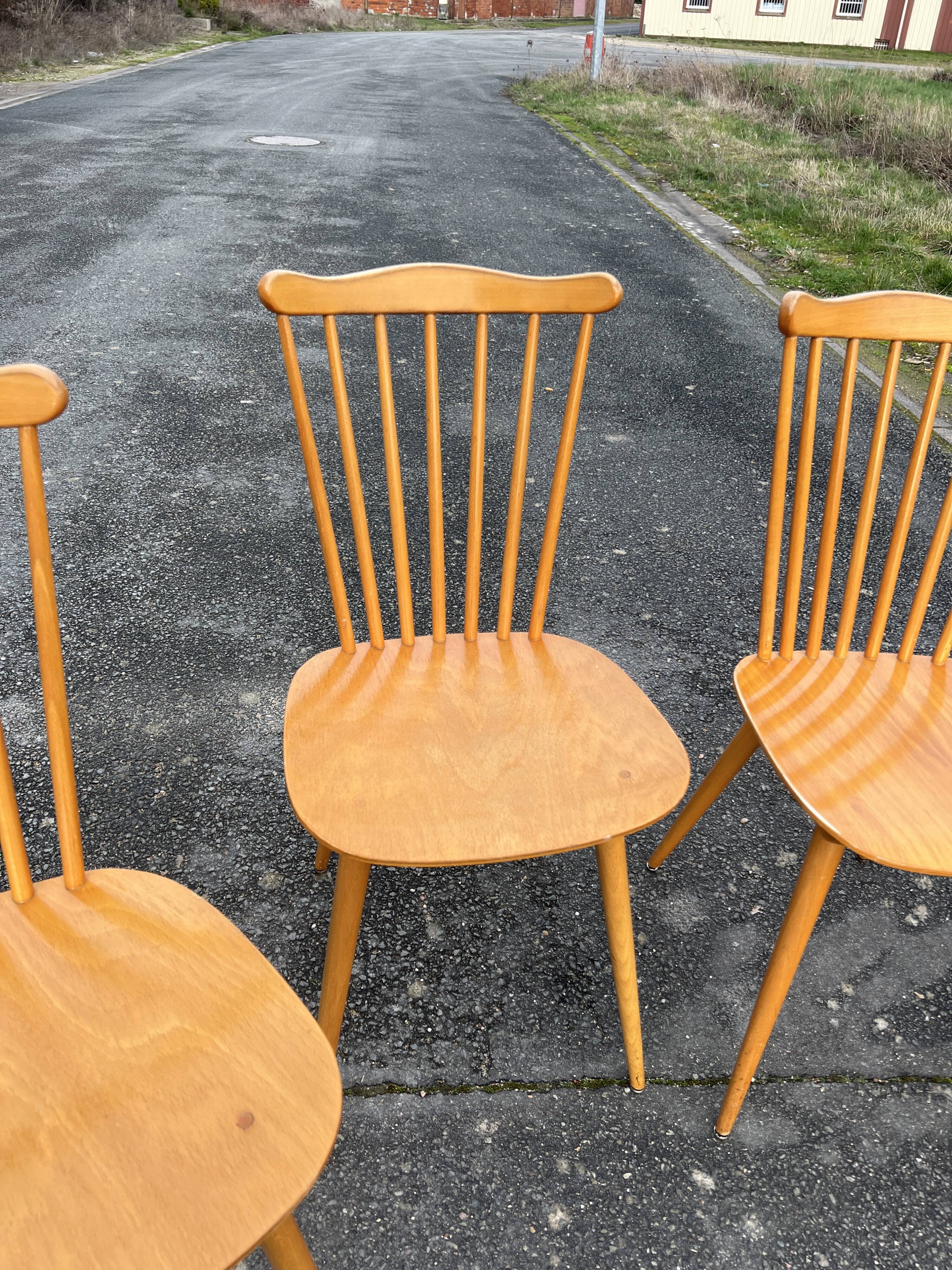 Suite of 4 Baumann chairs, Menuet model.