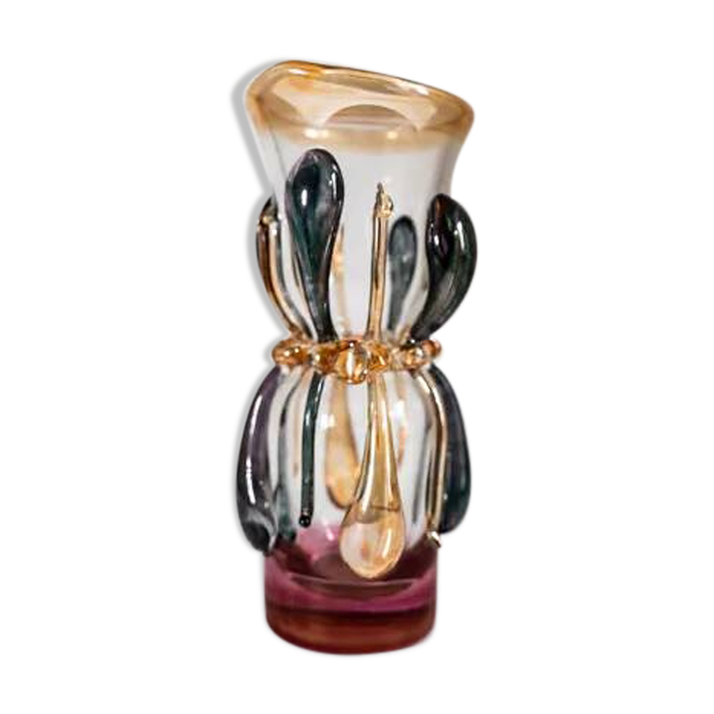 Ion Tamaian mouth-blown glass vase