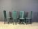 Vintage green leather dining chairs, 1980s - set of 4
