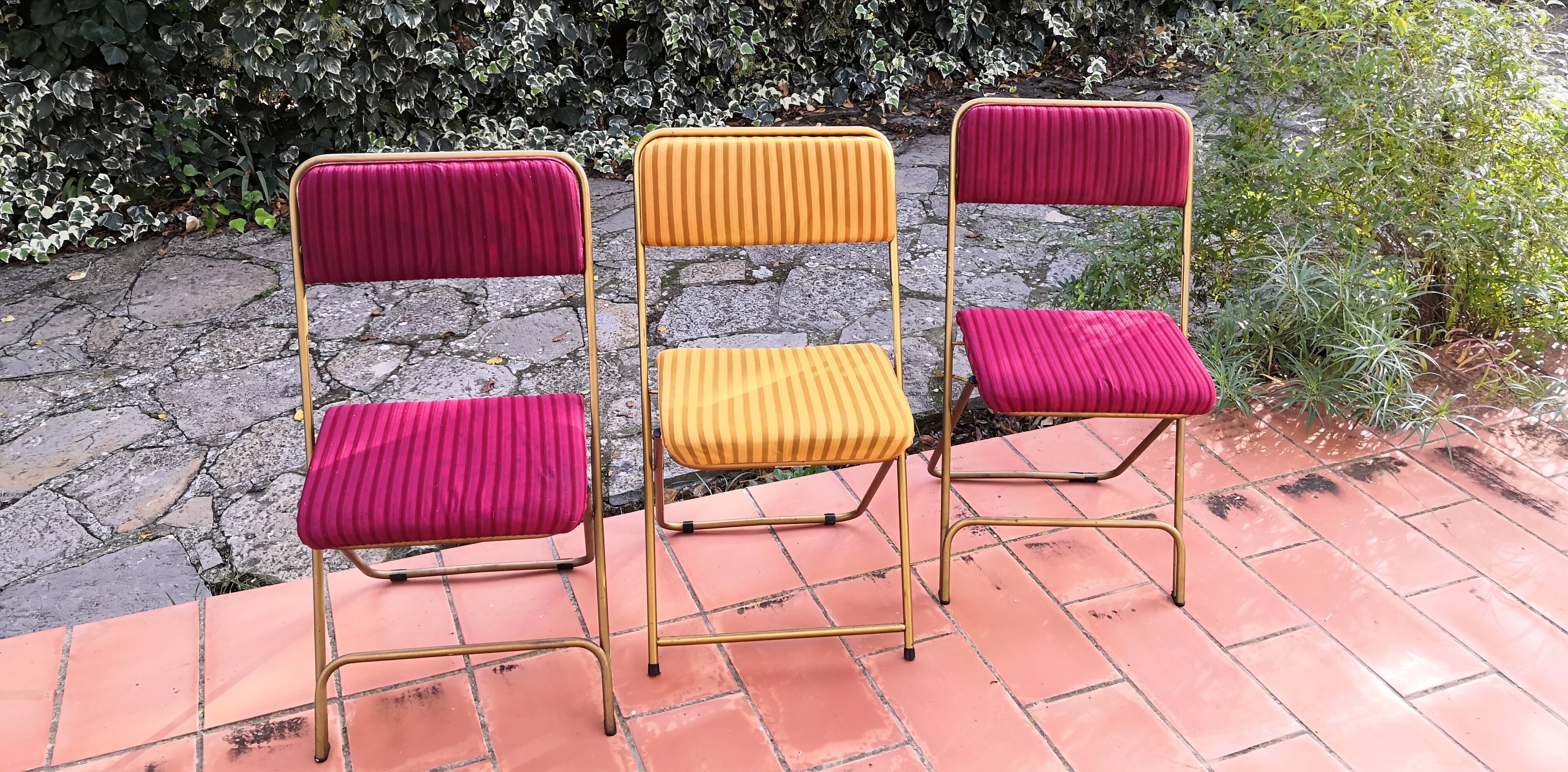 Lafuma vintage folding chair chantazur, france 1960