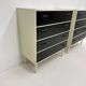 Set of 2 black and white chests of drawers, 1970s
