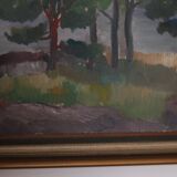 Original Mid Century Swedish Oil on Panel – “Trees, Landscape Motif” b
