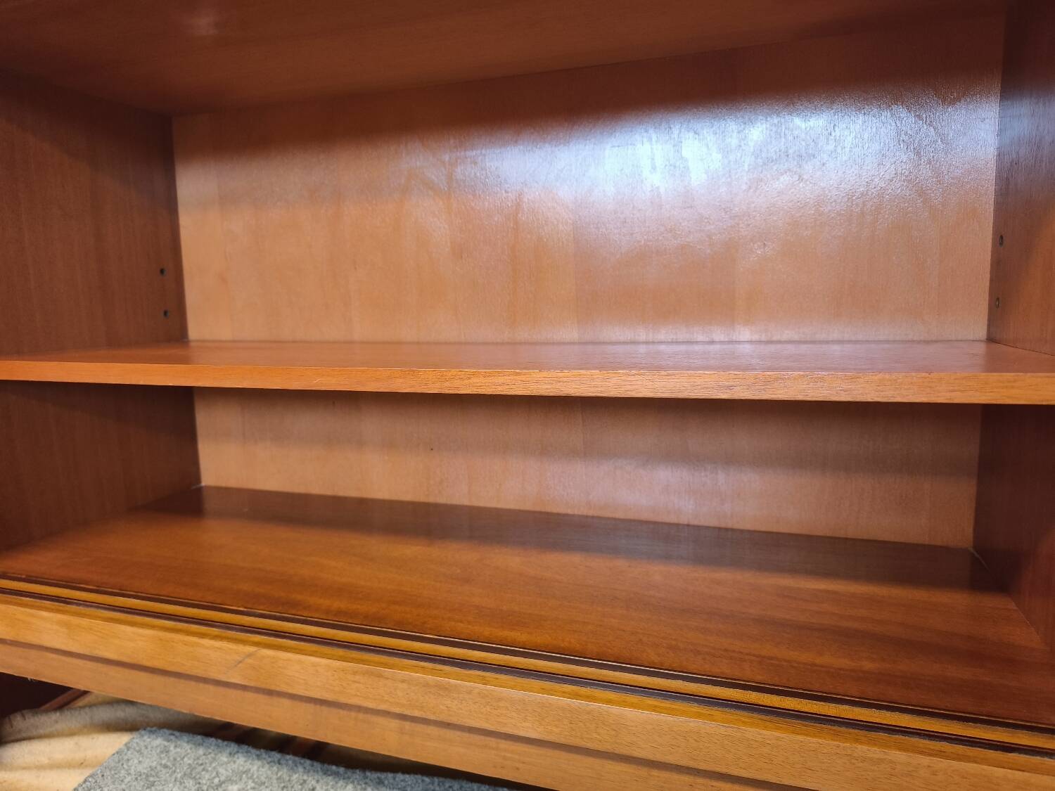 Walnut sideboard with sliding doors, 1950s, design Georg Satink