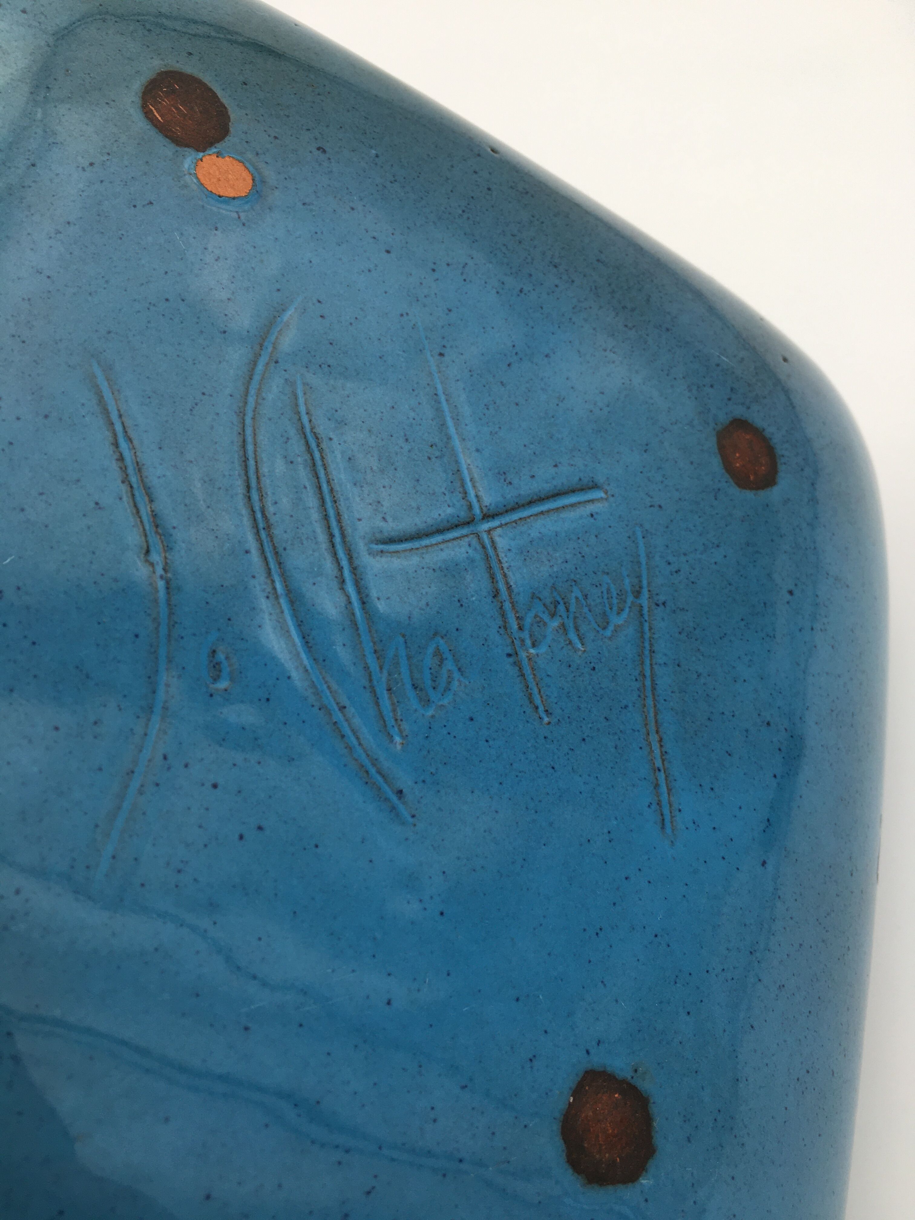 Coupe Creuse En Terre Cuite Emaillee Turquoise Signee Dawn Chatoney Xxeme Xxi Siecle Selency