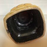 Candle holder geometric shape ocher ceramic