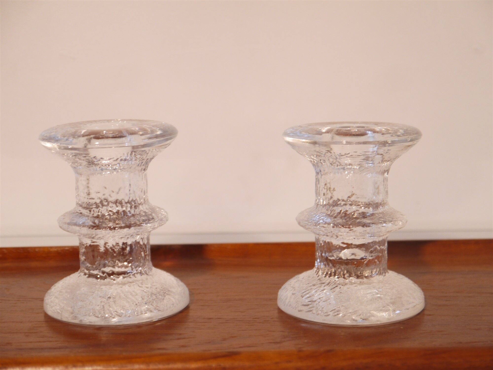 Bougeoirs vintage scandinave en verre