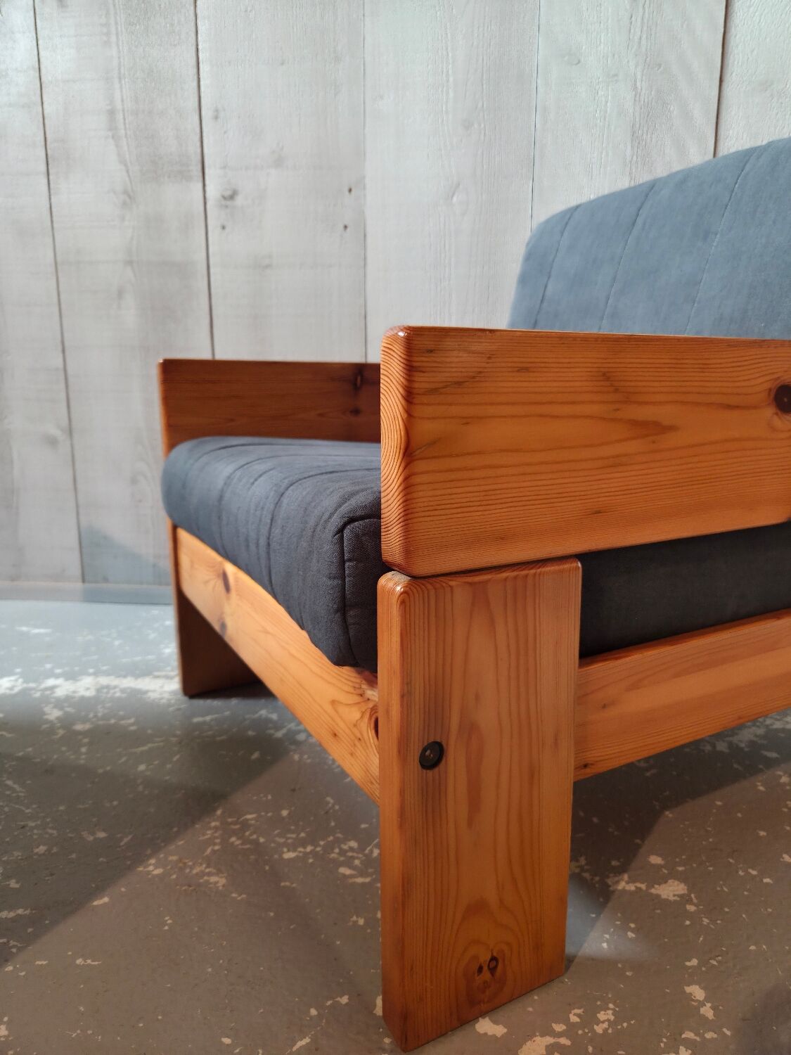 Pair of pine armchairs
