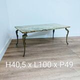 Marble and metal coffee table