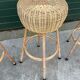 Set of four vintage rattan bar stools 1960 Nederland Design