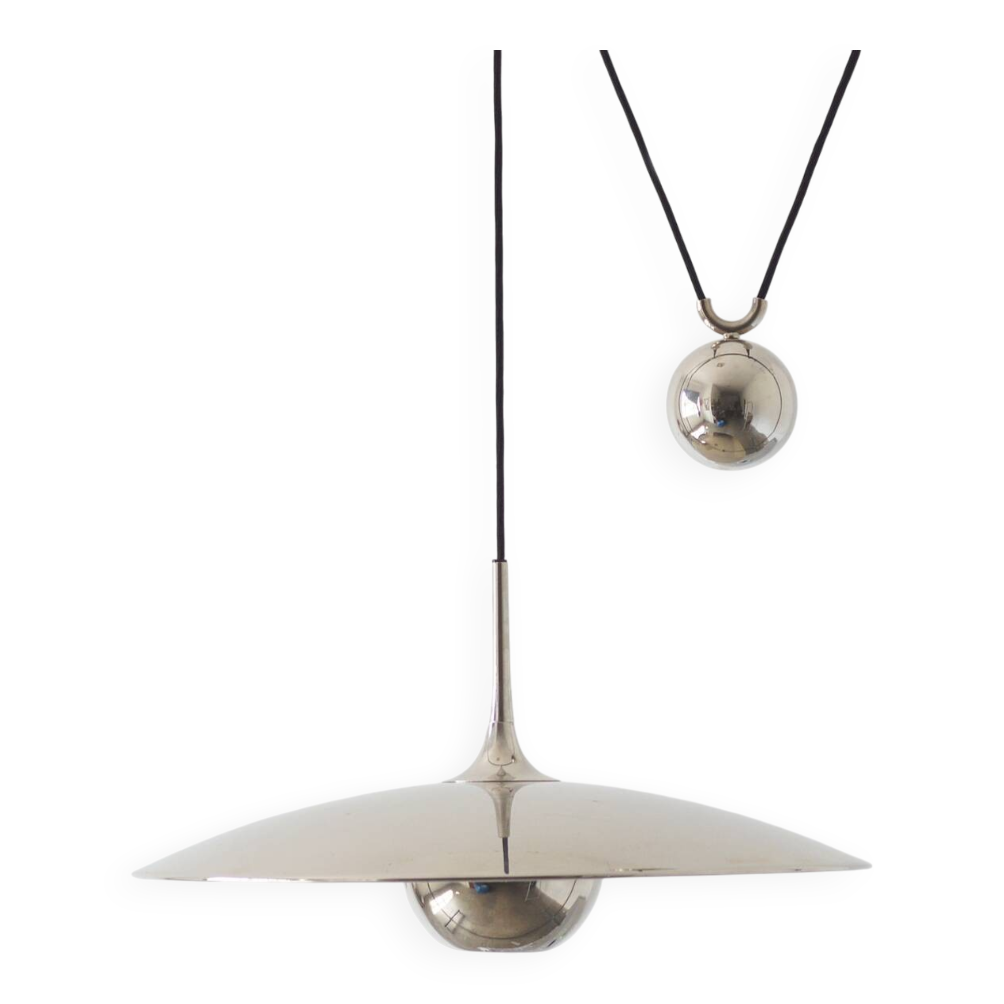 Silver Model Onos 55 Counterbalance Pendant Lamp by Florian Schulz