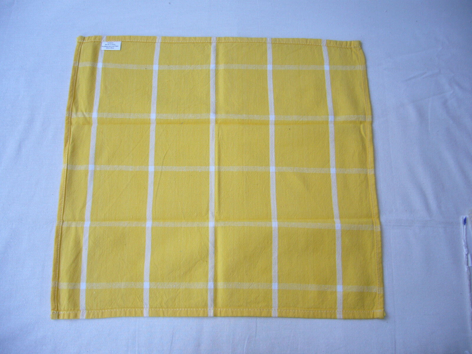 Yellow and white plaid cotton napkins