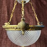 Lustre ancien en bronze dore empire col de cygne