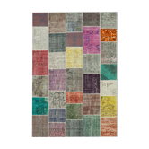 Handmade Anatolian Vintage 204 cm x 301 cm Multicolor Patchwork Carpet