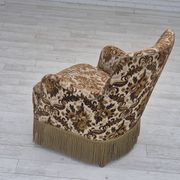 1960s, Danish armchair, furniture velour fabric, ash wood.