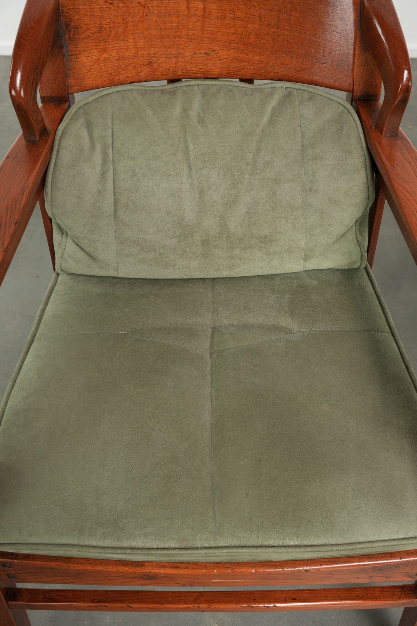 Set of 4 Art Nouveau/Jugendstil dining chairs with suede upholstery