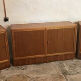 Set of three modules enfilade Scandinavian style blond teak 1960