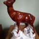 CHAMOIS animal statuette on a rock - enameled ceramic