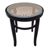 Tabouret en bois et cannage