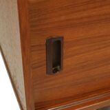 Large Wooden Display Cabinet Teak Veneer Sixties Design 110cm