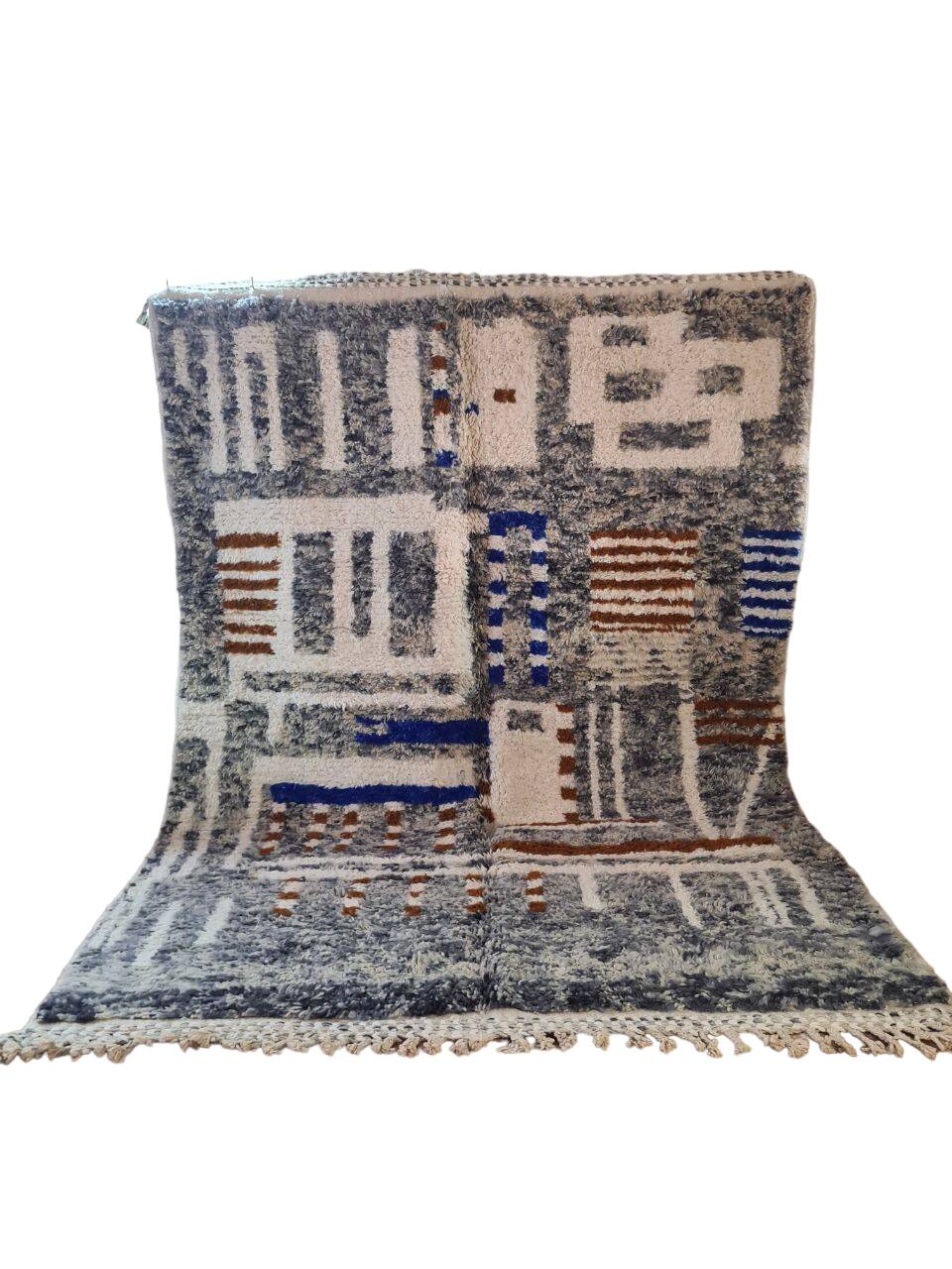 Tapis berbère bohemian en laine fait main 250 X 150 CM