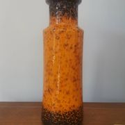 Vase vintage Scheurich 242-30 en lave grasse ouest-allemande, 30 cm, orange et