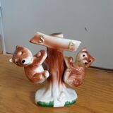 Zoomorphic salt and pepper shaker bears in slip