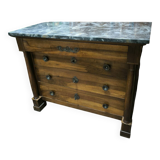 Empire period walnut chest of drawers