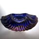 Silver-plated shell butter dish and vintage blue bowl from the 70s.