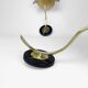 Pair of wall lights with cream silk shade and brass rod from the 1950s