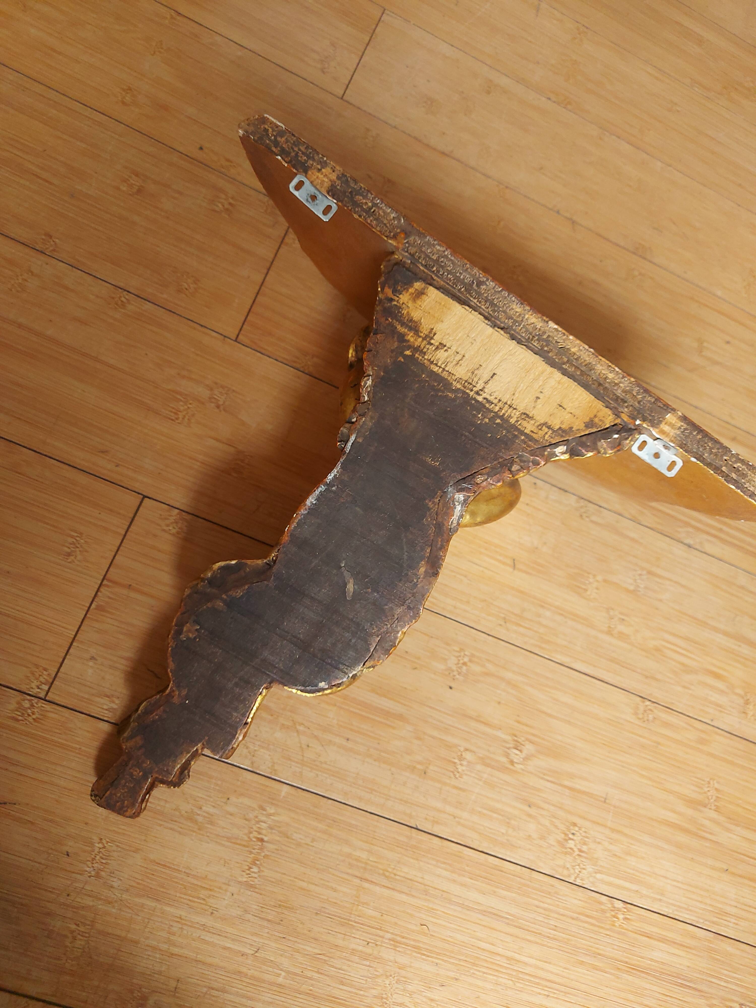 Shelf , Wall console gilded cherub