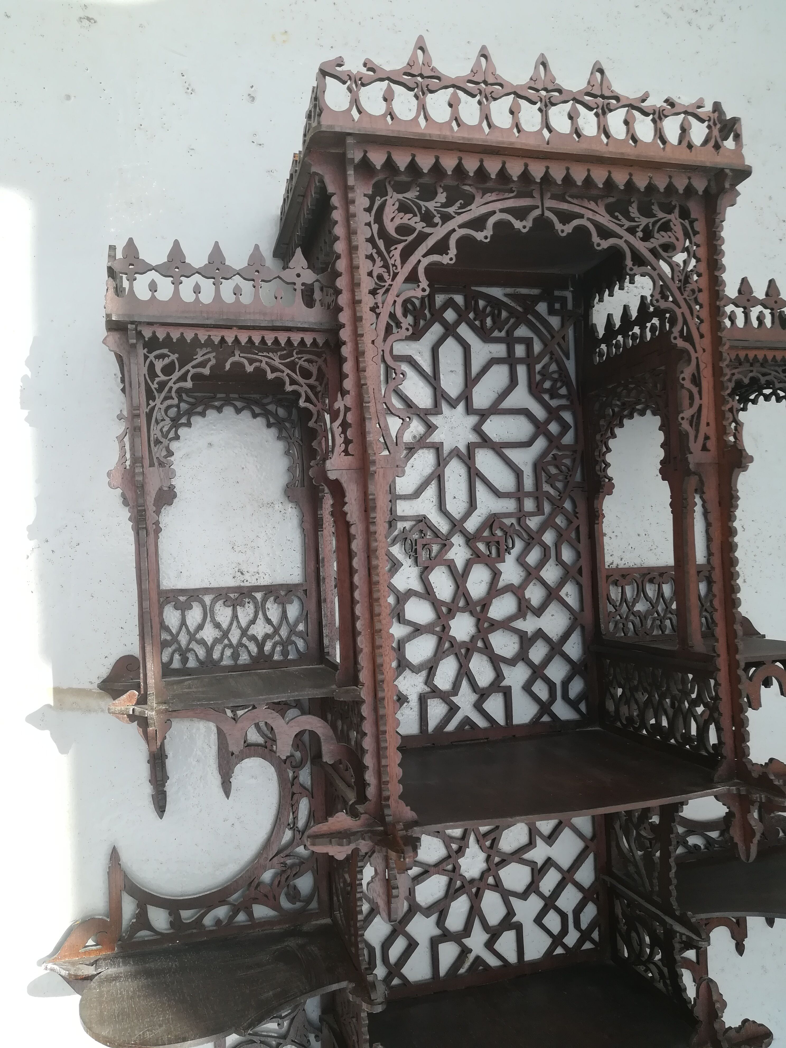 Oriental wooden shelf