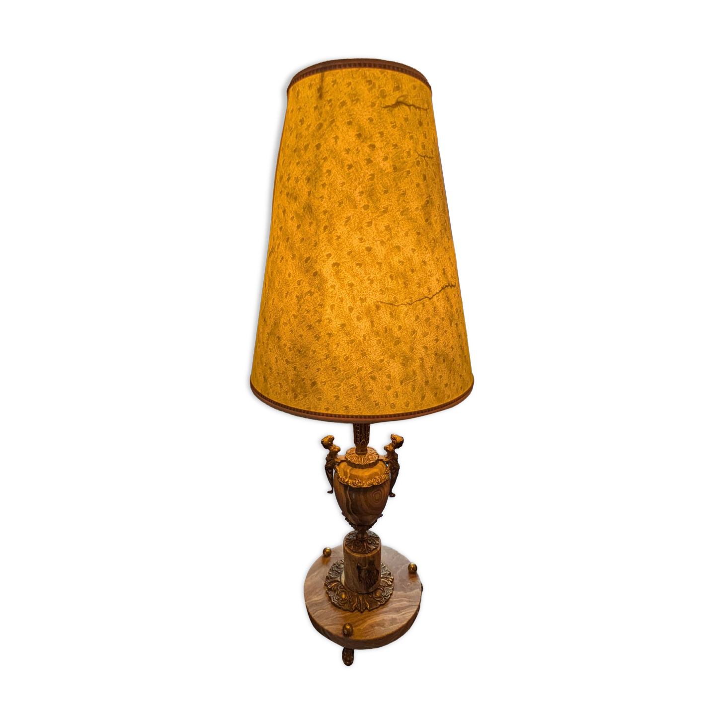 Bronze and marble desk lamp in Art Deco style