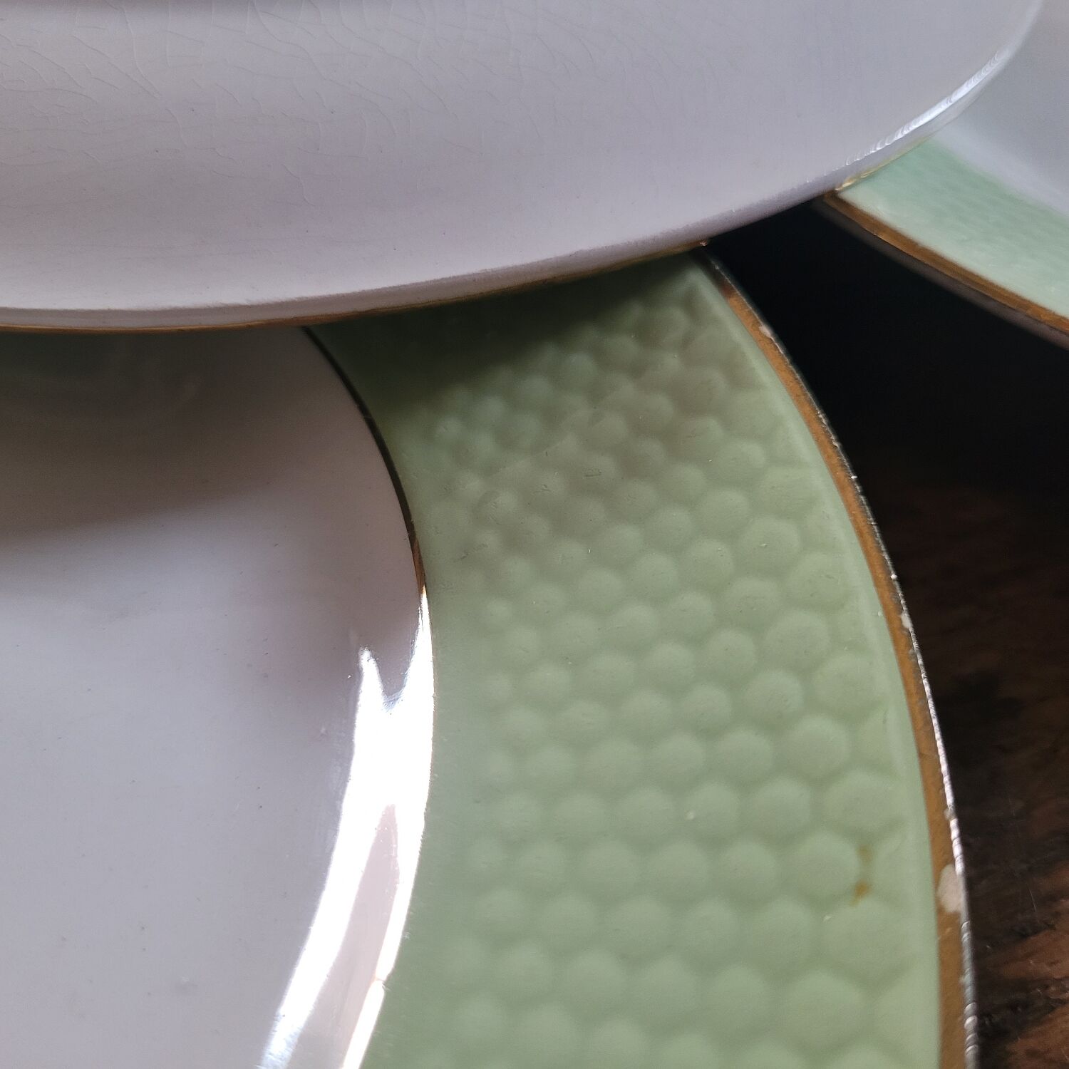 50s celadon green dinner plates