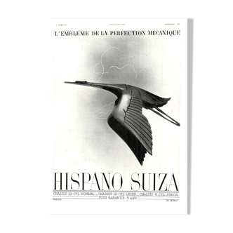 Vintage poster 30s Hispano Suiza Auto