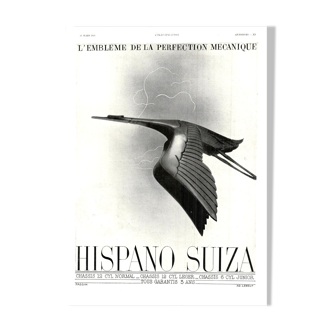 Affiche vintage années 30 Hispano Suiza Auto